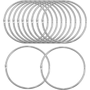 10 Pack Loose Leaf Binder Rings 4.5 Inch Extra Large Nickel Plated Steel Book Rings Metal Office Book Rings for Home Office