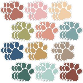 72Pcs Paw Prints Cutouts Boho Paw Bulletin Board Decorations Dog Footprint Cutouts Classroom Decorations Dog Party Decoration for Kids Back to School Educational Craft Wall Door Chalkboard Decor