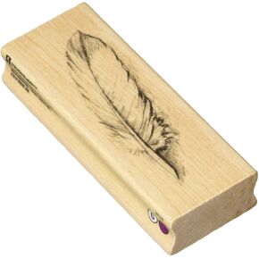Inkadinkado Large Feather Wood Stamp For Scrapbooking, 1 Piece 1.5'' W x 4'' L.