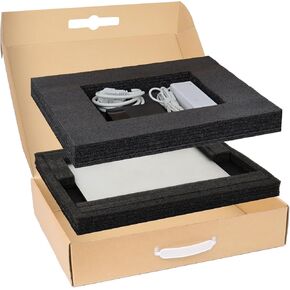 Laptop Shipping Box with Protection Foam, Secure Laptop Box for Shipping, Cardboard Mailer Carton for 13-17.3 Inch Notebook Computer (17"L x 13"W x 4.1"H)
