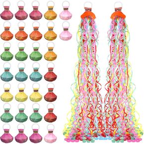 20 Pack Streamer Poppers, Hand Thrown Birthday Streamers, No Mess Confetti Magic Paper Easy to Clean, Cracker for Wedding Birthday Holiday Celebration Party Poppers (Multi Color)