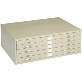 Pemberly Row 5 Drawer Metal Flat Files Cabinet for 24" x 36" Documents in Tropic Sand