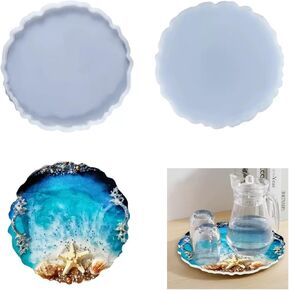 7.8inches Silicone Tray Mold, Geode Silicone Mold for Resin,Irregular Resin Casting Mold for Coaster, Jewelry Storage Plate, Home Decoration