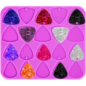 Guitar Pick Mold, Purple Guitar Pick Mold Silicone Reusable Jewelry Making Molds Guitars Pendant Silicone Epoxy Molds for DIY Crafts Guitars Picks Keychain Pendant Gift Making