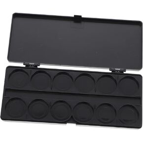 Housoutil Manicure Painting Box Treshing Treshing for Alloving Gouache Pigment خلط لوحة تخزين بلاستيكية خفيفة الوزن أداة الطلاء الفنية الأسود للفنانين و