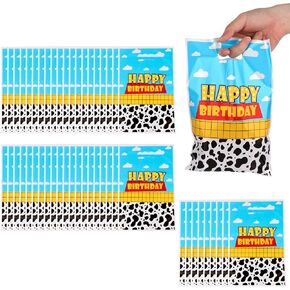 SAVITA 50pcs Cartoon Story Party Favor Bags, 9.84x6.5 Inch Blue Sky White Cloud Cartoon Story Goodie Snack Bags for Kids Birthday Party Supplies Candy & Toy Storage Decoration