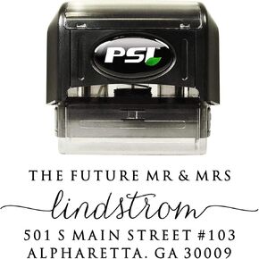Self Inking Return Address Stamp - Custom 4 Line Personalized Address Stamp for Envelopes, Wedding Invitations, Business, Mailing Labels (lindstrom)
