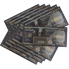 One Million 24k Black Silver Coated Legacy Limited Edition Million Dollar Bill,Fighting Fist, Great Gift for Currency Collectors and Republican (10 Pieces) (Black)