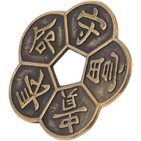 Totority Ncient Chinese Style Brass Coin Set Lucky Coins for Divination Home Decor DIY Supply Chic Design