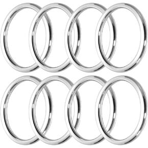 Tebery 8 Pack Metal O Ring Seamless Welded, 4 Inch 304 Stainless Steel Round Rings for Crafts, Heavy Duty Solid Hanging Ring Smooth, Metal Connecting Circles for Hanging Plant Basket, Craft Projects