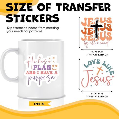 12 Sheets UV DTF Cup Wraps for 16 oz,12 Sheets UV DTF Cup Wrap Bible Theme Uvdtf Cup Wraps Waterproof Cup Wraps for Glass Cups Funny UV DTF Transfer Stickers for Cups Furniture in Saudi Arabia