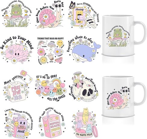 12 Sheets UV DTF Cup Wraps for 16 oz,12 Sheets UV DTF Cup Wrap Bible Theme Uvdtf Cup Wraps Waterproof Cup Wraps for Glass Cups Funny UV DTF Transfer Stickers for Cups Furniture in Saudi Arabia