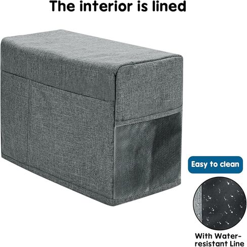 Boczif Sewing Machine Cover with Accessories Storage Pockets and Side Handle, Sewing Dust Cover Compatible with Most Standard Singer Brother Machines(Grey) in Kuwait