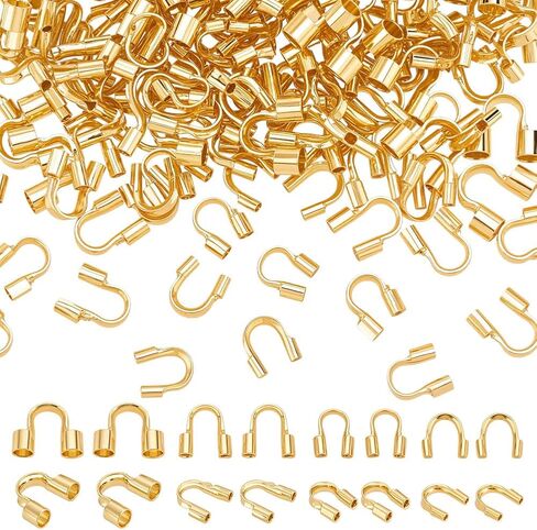 200pcs 18k Gold Brass Wire Guardian U شكل حلقات حارس واقي الخيط نتائج أنبوب الحامي مع فتحة 0.5 مم لتصنيع مجوهر in Kuwait