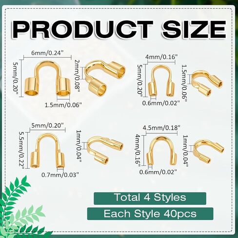 200pcs 18k Gold Brass Wire Guardian U شكل حلقات حارس واقي الخيط نتائج أنبوب الحامي مع فتحة 0.5 مم لتصنيع مجوهر in Kuwait