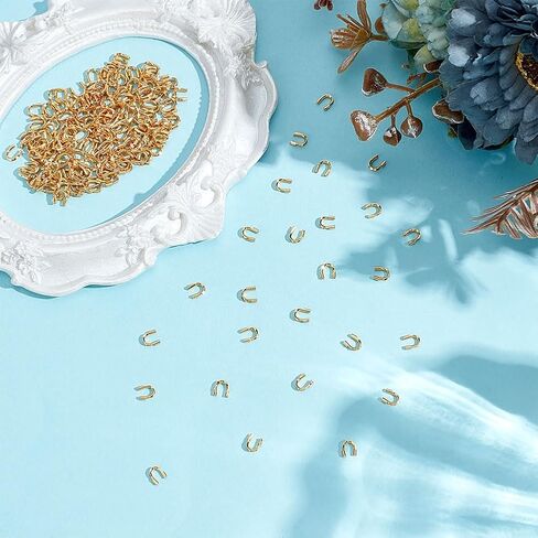 200Pcs 18K Gold Brass Wire Guardian U Shape Wire Guard Loops Thread Protector Tube Findings with 0.5mm Hole for Jewelry Making Earring Bracelets Necklace DIY Craft Accessory Supplies in Kuwait