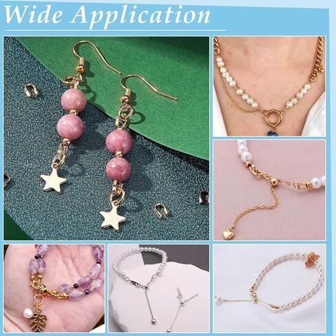 200Pcs 18K Gold Brass Wire Guardian U Shape Wire Guard Loops Thread Protector Tube Findings with 0.5mm Hole for Jewelry Making Earring Bracelets Necklace DIY Craft Accessory Supplies in Kuwait