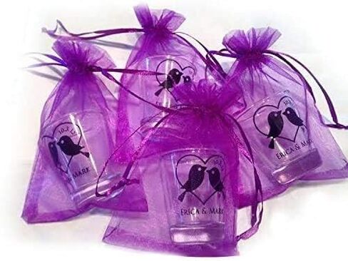 G2PLUS Purple Organza Bags 4x6 in, 100PCS Drawstring Organza Bags, Sheer Mesh Jewelry Pouches, Lavender Wedding Party Festival Gift Bag Candy Pouches for Mother's Day, Party Favors in Kuwait