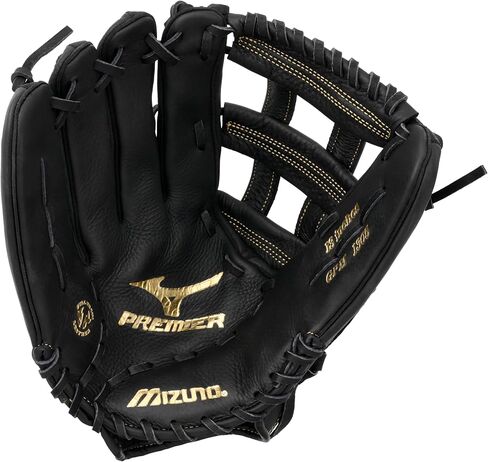 Mizuno unisex adult 12" Premier Series Slowpitch Softball Glove 12 , Black/Gold H Web, US in Kuwait