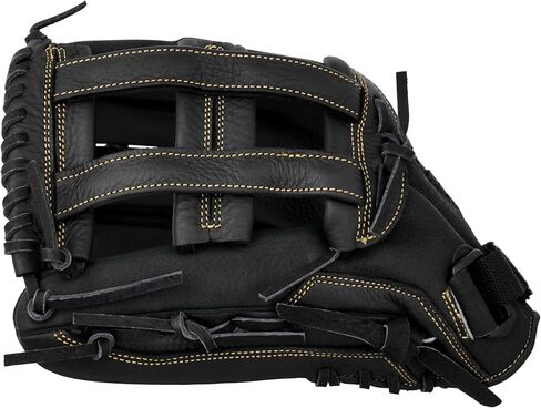 Mizuno unisex adult 12" Premier Series Slowpitch Softball Glove 12 , Black/Gold H Web, US in Kuwait