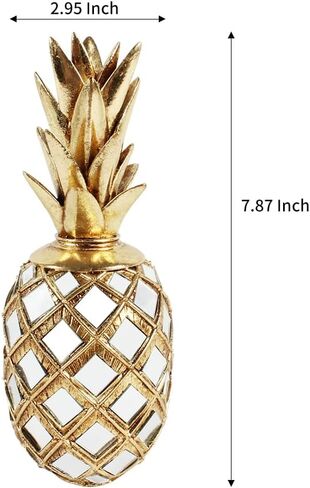 Gold Pineapple Sculpture Decoration Resin Pineapple Statues with Mirror,Home & Tabletop Fruit Decor Ornament Stylish Party Decor Gift Idea in Saudi Arabia