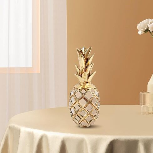 Gold Pineapple Sculpture Decoration Resin Pineapple Statues with Mirror,Home & Tabletop Fruit Decor Ornament Stylish Party Decor Gift Idea in Saudi Arabia