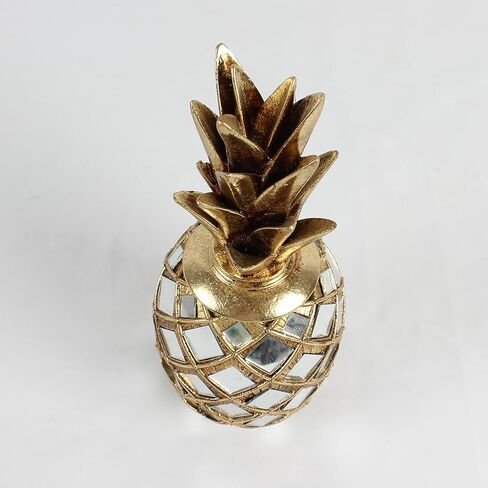 Gold Pineapple Sculpture Decoration Resin Pineapple Statues with Mirror,Home & Tabletop Fruit Decor Ornament Stylish Party Decor Gift Idea in Saudi Arabia