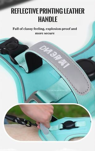 Dog Harness Sized, No Pull Pet Harness with 3 Buckles, Adjustable Soft Padded Pooch Vest with Instant Control Handle, Easy Walking Reflective Pet Vest for Dogs (Black, Medium) in Saudi Arabia