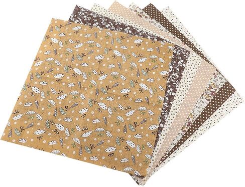 Walfront Soft 7pcs Cotton Fabric Bedding Bedding Cotton Fabric, PreCut Cotton Fabric Bedding Kit Bundle - PreCut Squares for Home Decoration, Crafting - Rounded Smooth Design (#1) in Saudi Arabia