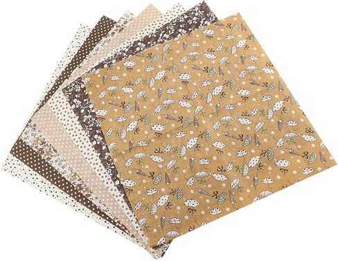 Walfront Soft 7pcs Cotton Fabric Bedding Bedding Cotton Fabric, PreCut Cotton Fabric Bedding Kit Bundle - PreCut Squares for Home Decoration, Crafting - Rounded Smooth Design (#1) in Saudi Arabia