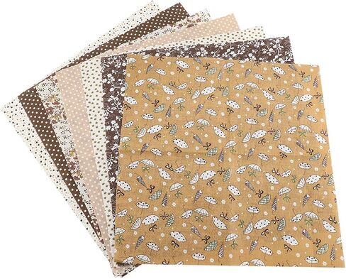 Walfront Soft 7pcs Cotton Fabric Bedding Bedding Cotton Fabric, PreCut Cotton Fabric Bedding Kit Bundle - PreCut Squares for Home Decoration, Crafting - Rounded Smooth Design (#1) in Saudi Arabia