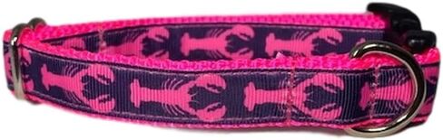 Collections - Cool Printed Dog Collar and Leash - Best Training Tools for Male and Female Puppy - Nautical Collars: Handmade w/ 60" Leash - Pink Lobster (Medium) in Saudi Arabia
