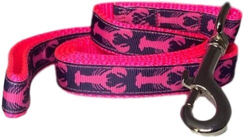 Collections - Cool Printed Dog Collar and Leash - Best Training Tools for Male and Female Puppy - Nautical Collars: Handmade w/ 60" Leash - Pink Lobster (Medium) in Saudi Arabia