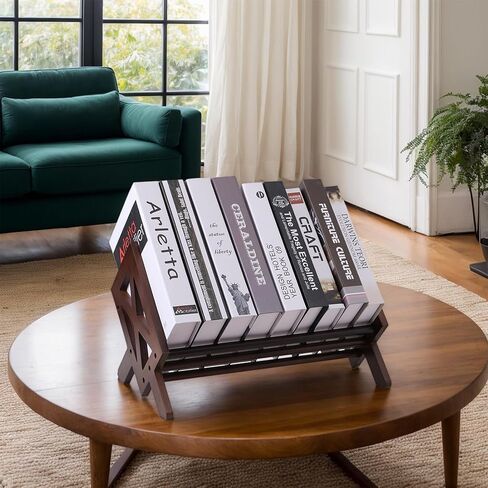 Desktop Bookshelf Organizer,Wood Tilting Bookcase,Tabletop Book Storage Rack,Book Rack Shelf Organizer for Book,CD,Magazine,Albums in Saudi Arabia