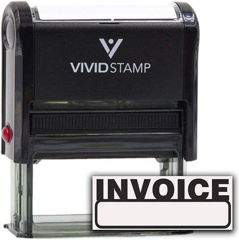 Basic Invoice Self Inking Rubber Stamp (Red Ink) - Large in Saudi Arabia