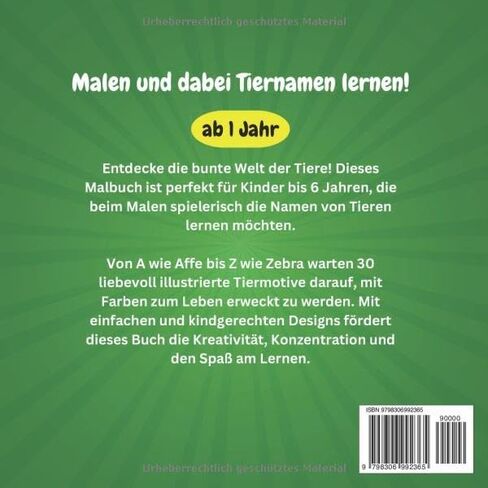 Mein Kreatives Farbenparadies! Tiere von A-Z (German Edition) in Saudi Arabia