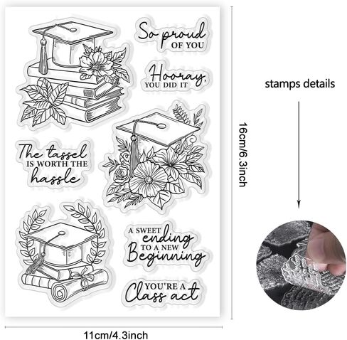 ORIGACH Graduation Season Clear Stamps Reusable Silicone Stamps for Making Cards and DIY Scrapbooking Photo Album Decoration in Saudi Arabia