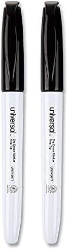 Universal UNV43671 Fine Bullet Tip Pen Style Dry Erase Marker - Black (1-Dozen) in Saudi Arabia