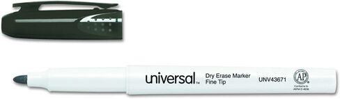 Universal UNV43671 Fine Bullet Tip Pen Style Dry Erase Marker - Black (1-Dozen) in Saudi Arabia