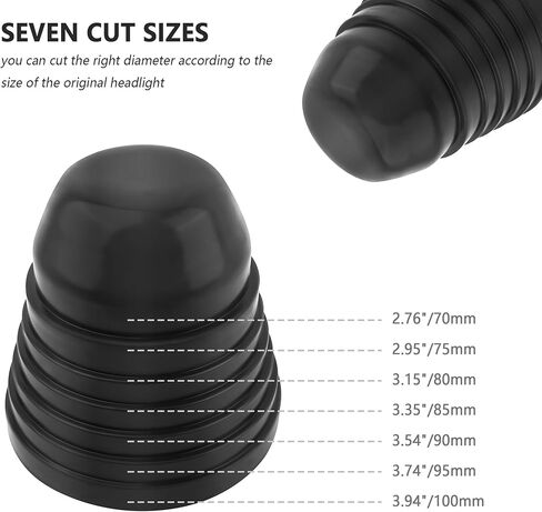 قطعتان من غطاء المصباح الأمامي، 2.36-3.74 بوصة غطاء غبار أمامي مطاطي للسيارة مقاوم للغبار والماء، ملحقات السيارة العالمية غطاء غبار أمامي للسيارات والشاحنات وسيارات الدفع الرباعي in Kuwait