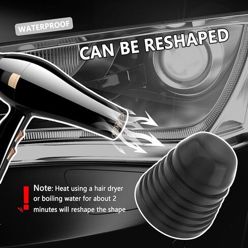 قطعتان من غطاء المصباح الأمامي، 2.36-3.74 بوصة غطاء غبار أمامي مطاطي للسيارة مقاوم للغبار والماء، ملحقات السيارة العالمية غطاء غبار أمامي للسيارات والشاحنات وسيارات الدفع الرباعي in Kuwait