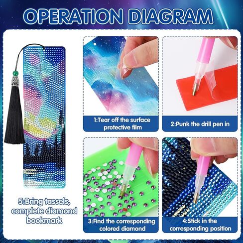 Sitsink Aurora Diamond Art Lundmarks - 8 PCS Diamond Painting Laink Stowers Northern Polar Light in Saudi Arabia