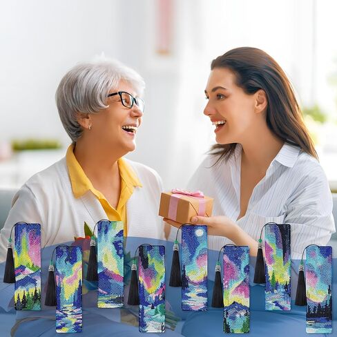 Sitsink Aurora Diamond Art Lundmarks - 8 PCS Diamond Painting Laink Stowers Northern Polar Light in Saudi Arabia