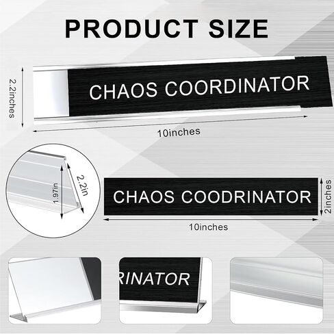 Chaos Coordinator Novelty Nameplate Office Decor, Funny Desk Signs Black Desk Plaque for Women Men Coworker Gift Office Home Supply Accessories 10 x 2" in Saudi Arabia
