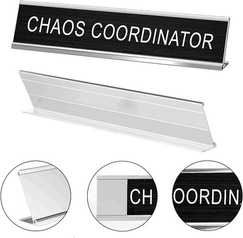 Chaos Coordinator Novelty Nameplate Office Decor, Funny Desk Signs Black Desk Plaque for Women Men Coworker Gift Office Home Supply Accessories 10 x 2" in Saudi Arabia