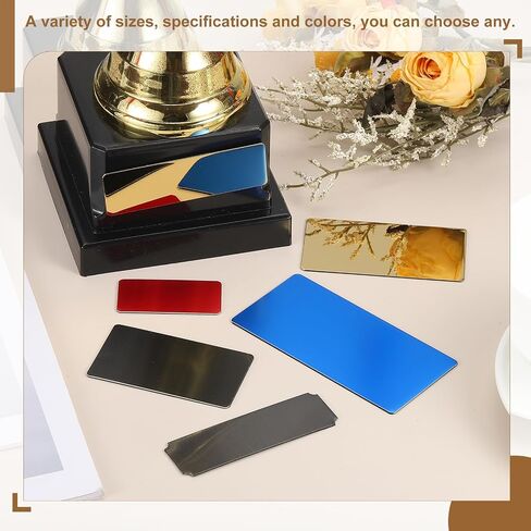 uxcell 12 PCS الأسماء الفارغة الأسماء ، 1.6 × 0.9 "لوحة معدنية محفورة للليزر القوي اللوحة اللوحة الأنيو ألومنيوم مخصصة مخصصة للعلامات DIY ، الذهب in Saudi Arabia