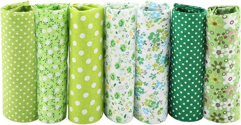 7pcs 5050cm Cotton Quilting Fabric DIY Assorted Se Squares PreCut Quarters Bundle Patchwork Home Textile for Sewing Quilting (Green Series) in Saudi Arabia