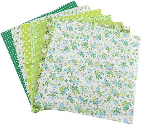7pcs 5050cm Cotton Quilting Fabric DIY Assorted Se Squares PreCut Quarters Bundle Patchwork Home Textile for Sewing Quilting (Green Series) in Saudi Arabia