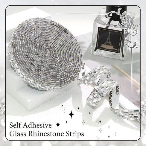 FULZTEY Bling Rhinestone Ribbon Self Adhesive,1 CM Width Gem Strips for DIY Crafts,Royal Blue Diamond Tape Roll Sticker,Glitter 3 Yards Crystal Ribbon for Car Art Wedding Party Decoration in Kuwait