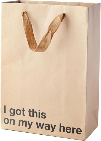 MilkToast Brands Funny Gift Bag 11 x 8 x 4 inch – Brown Kraft Paper Bag with 'I tried' Print – Gag Gift Wrap for Birthdays, Holidays, Office Parties – Party Gift Wrap for Mother's Day, Father's Day in Kuwait